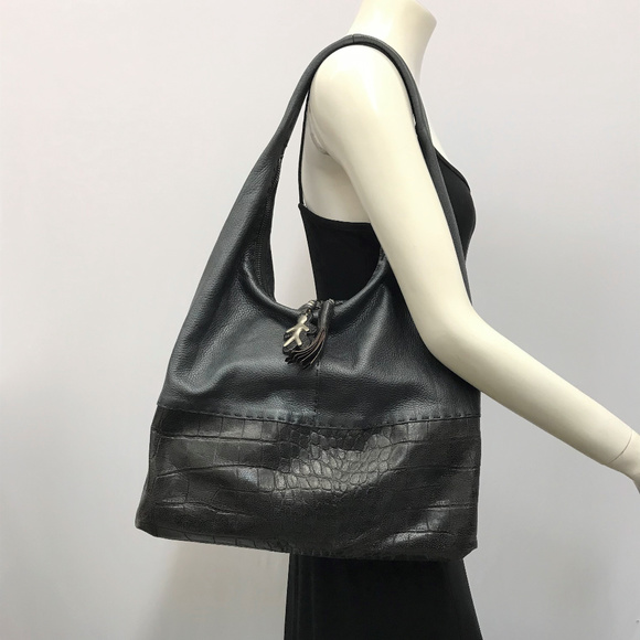 Henry Beguelin Handbags - ❤️SOLD❤️ Henry Beguelin Charcoal Leather Hobo Bag